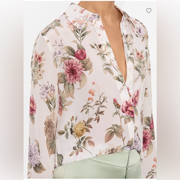 Alice + Olivia Willa Sweet nothings Top 100% Silk blouse - Picture 3 of 16